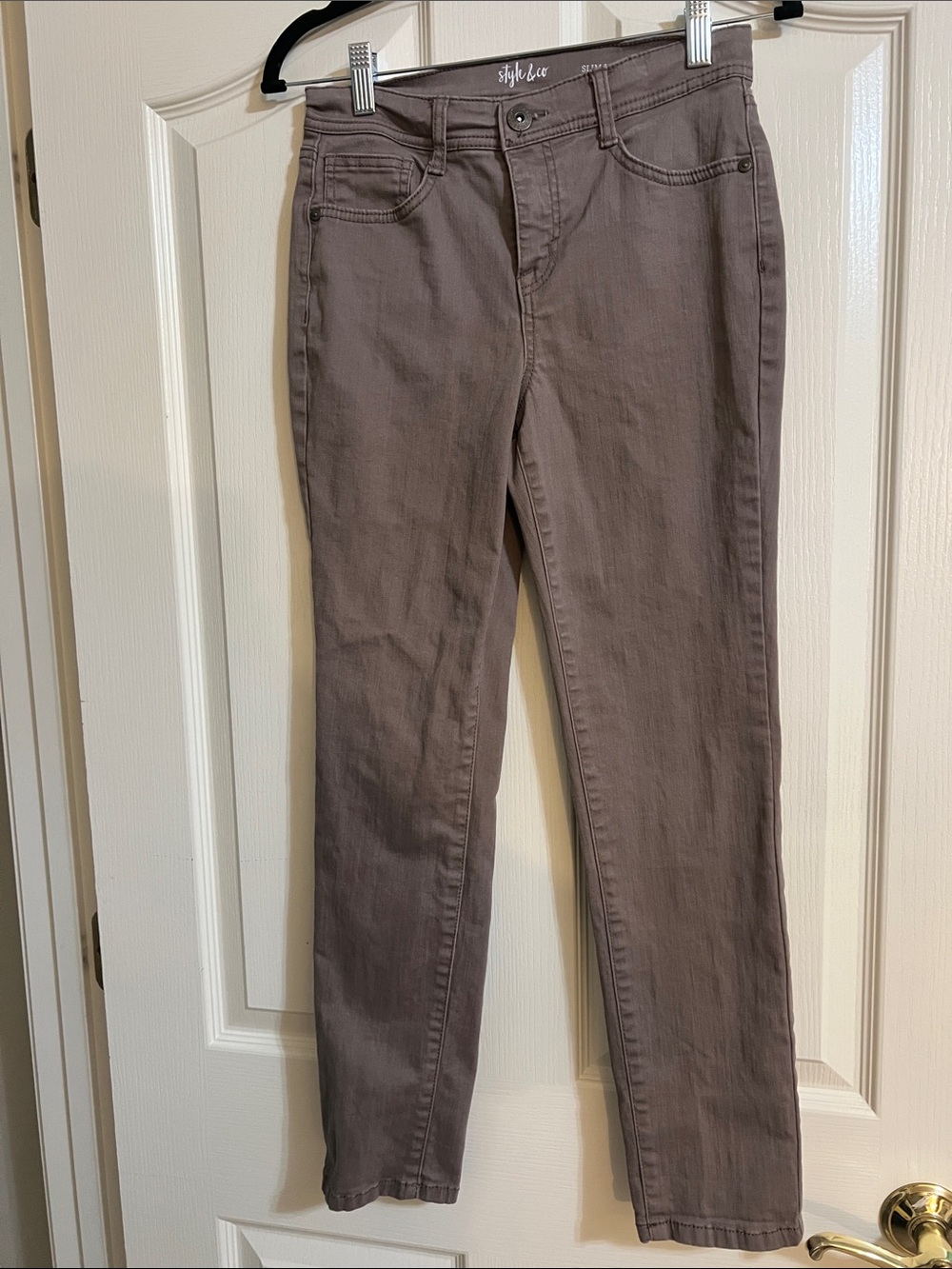 Style & Co. Women’s Taupe Straight-Leg Jeans